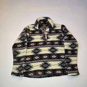Roper Kids Aztec Print Pullover Fleece Sweater Quarter Zip Western Style